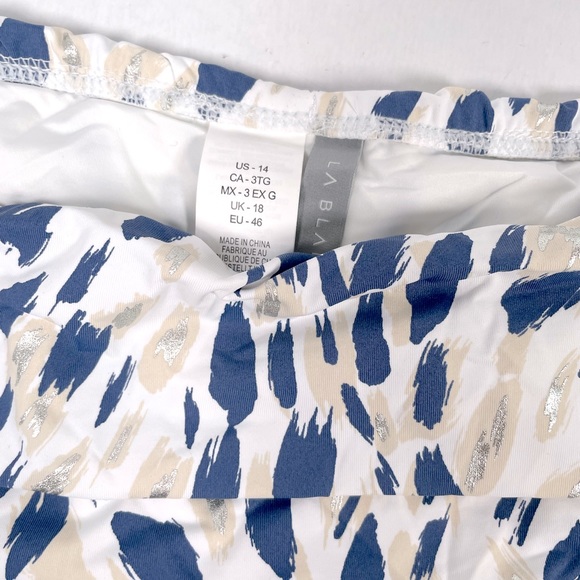 LA Blanca Swim Bottoms Size 14 White and Blue - Picture 3 of 6